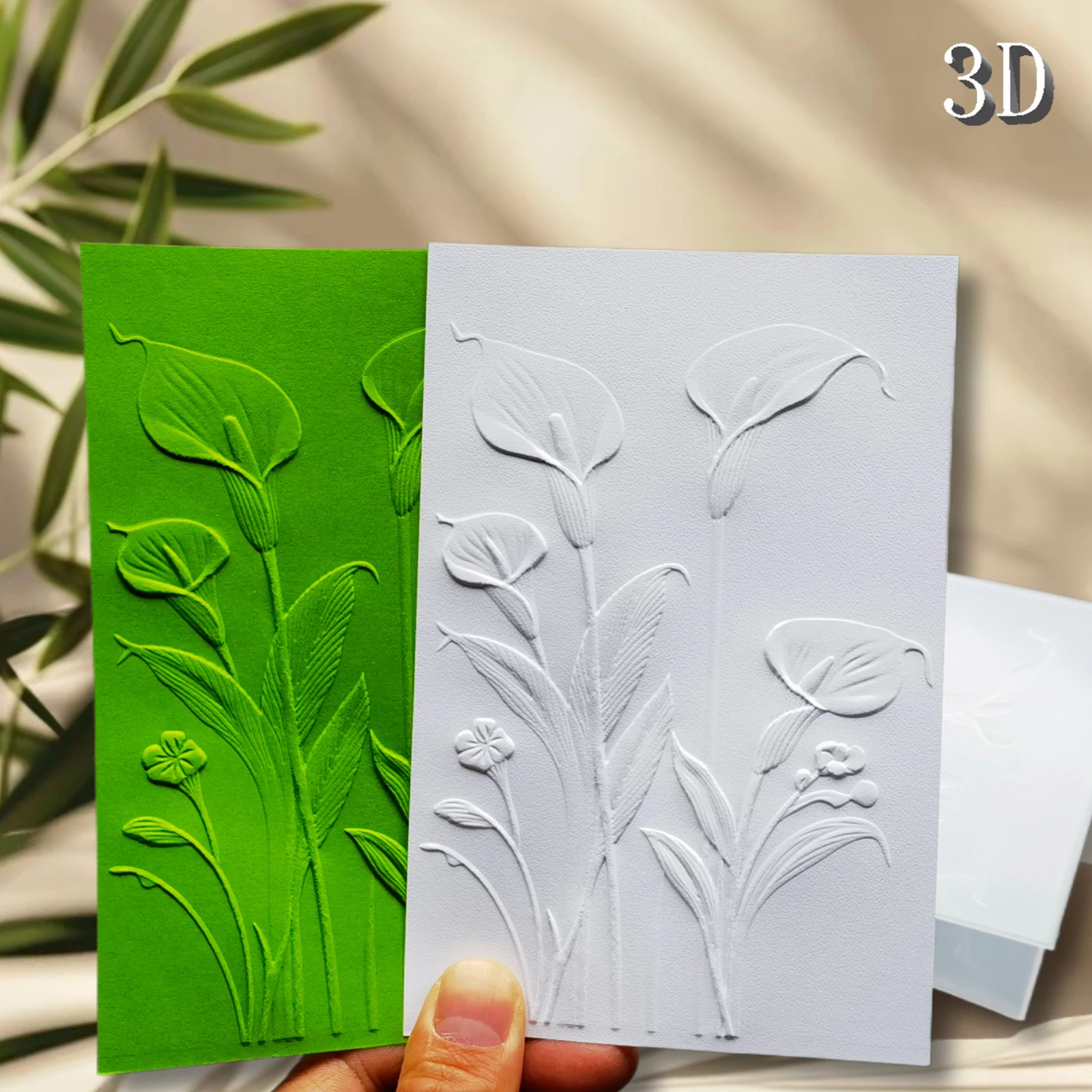 The eternal blooming background template design of horseshoe lotus -3D embossed folder - vibrant floral patterns, perfect for DI