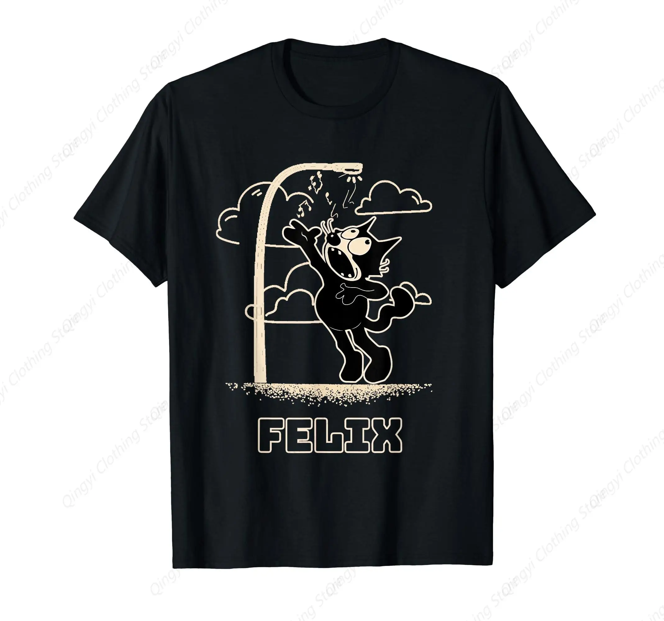 

Cartoon Singing Opera Funny Cat Graphic Tee T-Shirt