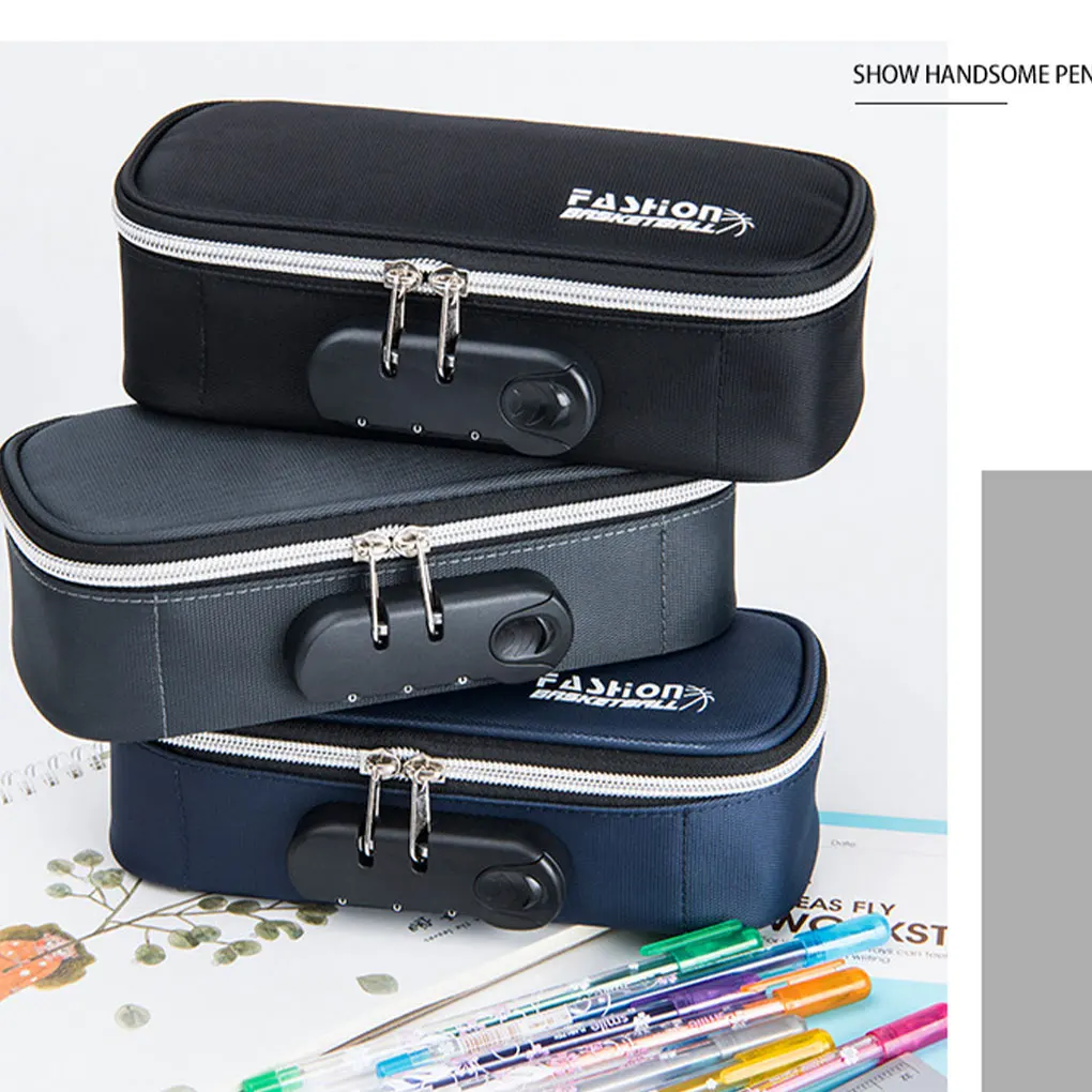 حقيبة أقلام بسعة كبيرة ، حقيبة أقلام رصاص ، حقيبة قرطاسية ، حجم صغير ، أمان