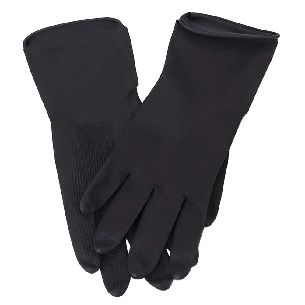 

Waterproof Anti-slip Gloves Reusable Black Hair Styling Dyeing Hair Salon Gloves Coloring Barber Latex Cleaning Home Use