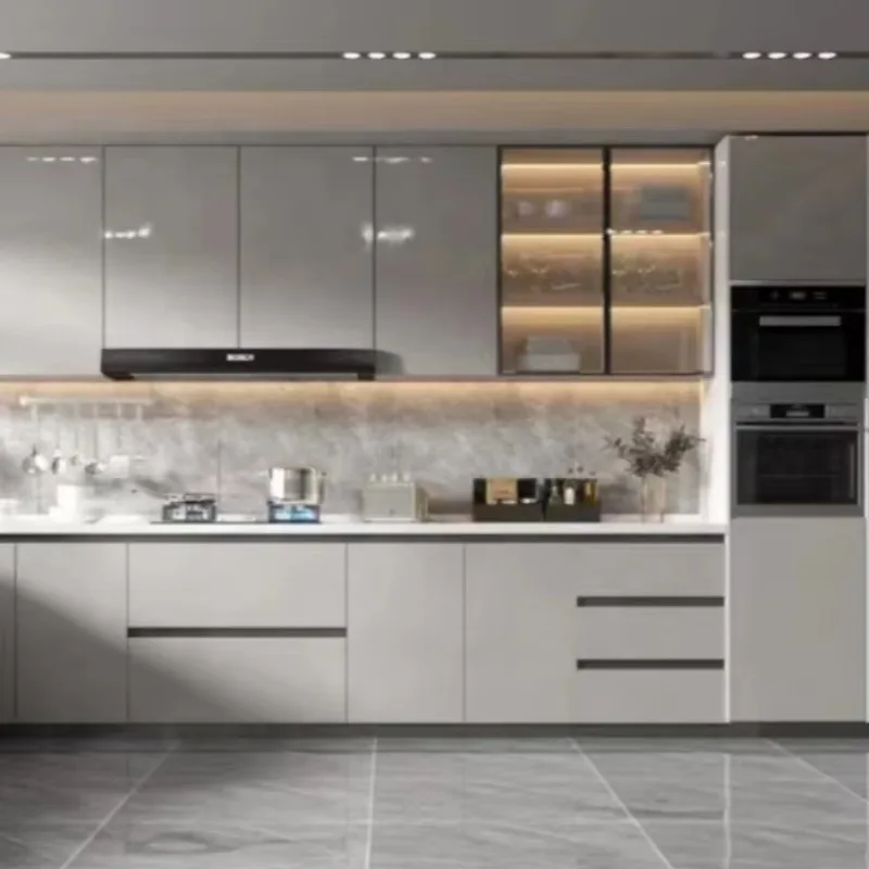Smart Complete Acrylic Cabinets Supply Custom Wooden Pantry Modern Design Cabinets Kitchen Furniture