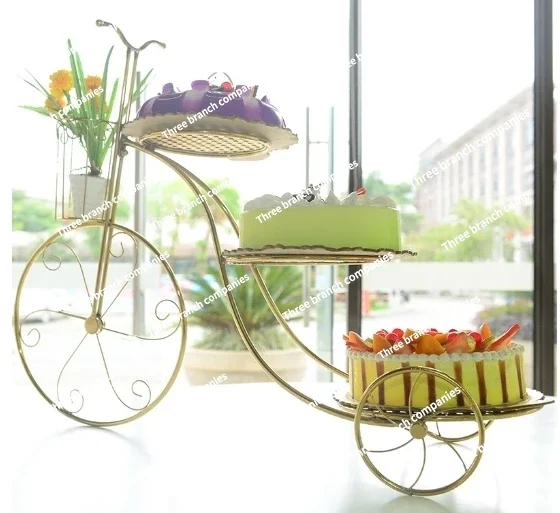 Creative Metal 3 Tier Bicycle Design Display Cake Stand Customize Tools for Wedding Decoration