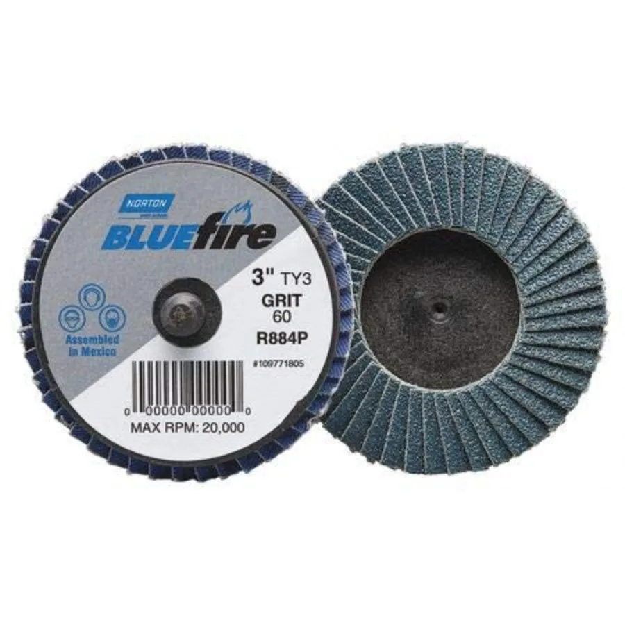 

Flap Disc Med Grit 60 TY 3 2in Bluefire 3 Pieces Blue High-Performance Grinding Durable Composite Material