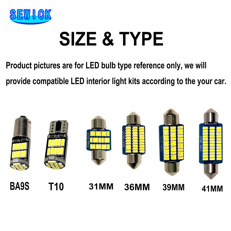 Canbus No Error  Car LED Bulbs AccessoriesFor Lexus SC 300 400 430 SC300 SC400 SC430 1991-2010 Vehicle Interior Light Kit