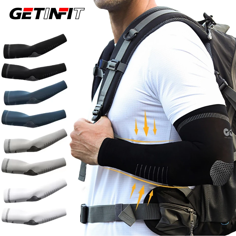 

GETINFIT Breathable Sleeve High Elasticity Ice Silk Sun Protection Arm Outdoor Sports Fishing Sun Protection Cycling Ice Sleeve