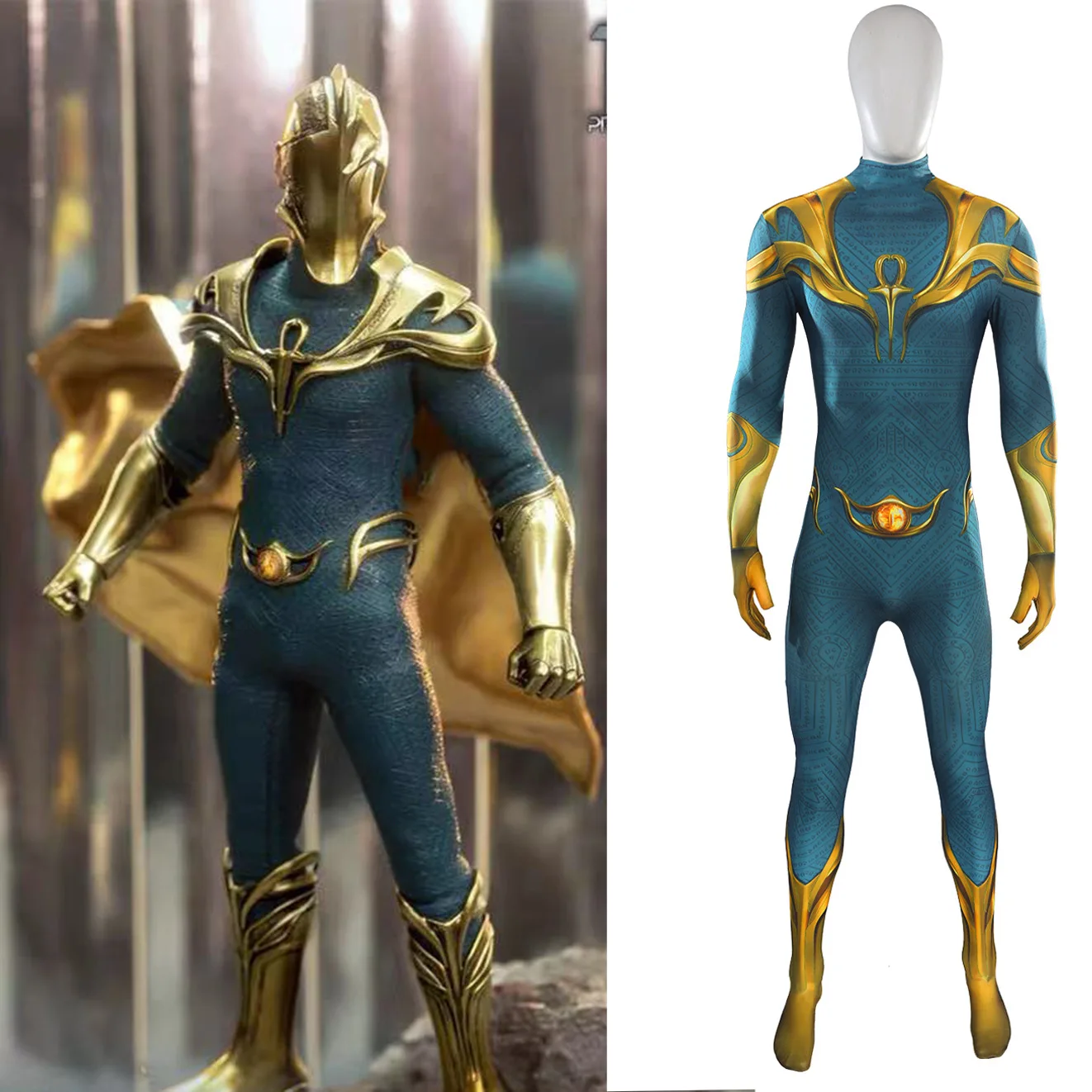 

Doctor Fate Cosplay SKent V Nelson Costume 3D Printed Spandex Bodysuit Zentai Outfits Carnival Halloween Costume for Adult Boys