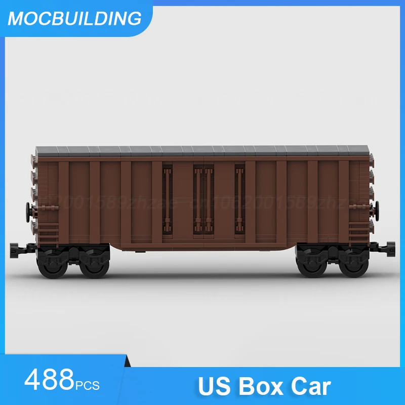 MOC Building Blocks US Box Car & Tank Car Model DIY Assemble Bricks Train Transportation Creative Collection Display Toys Gifts