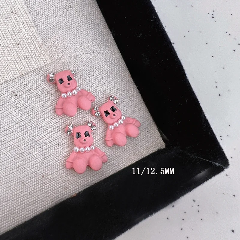 Pink Cartoon Rabbit Girl Flower Bownet Rhinestone Nail Accessories Cute Love Heart Cloud Angle Nail Decoration Y2K Manicure Tips