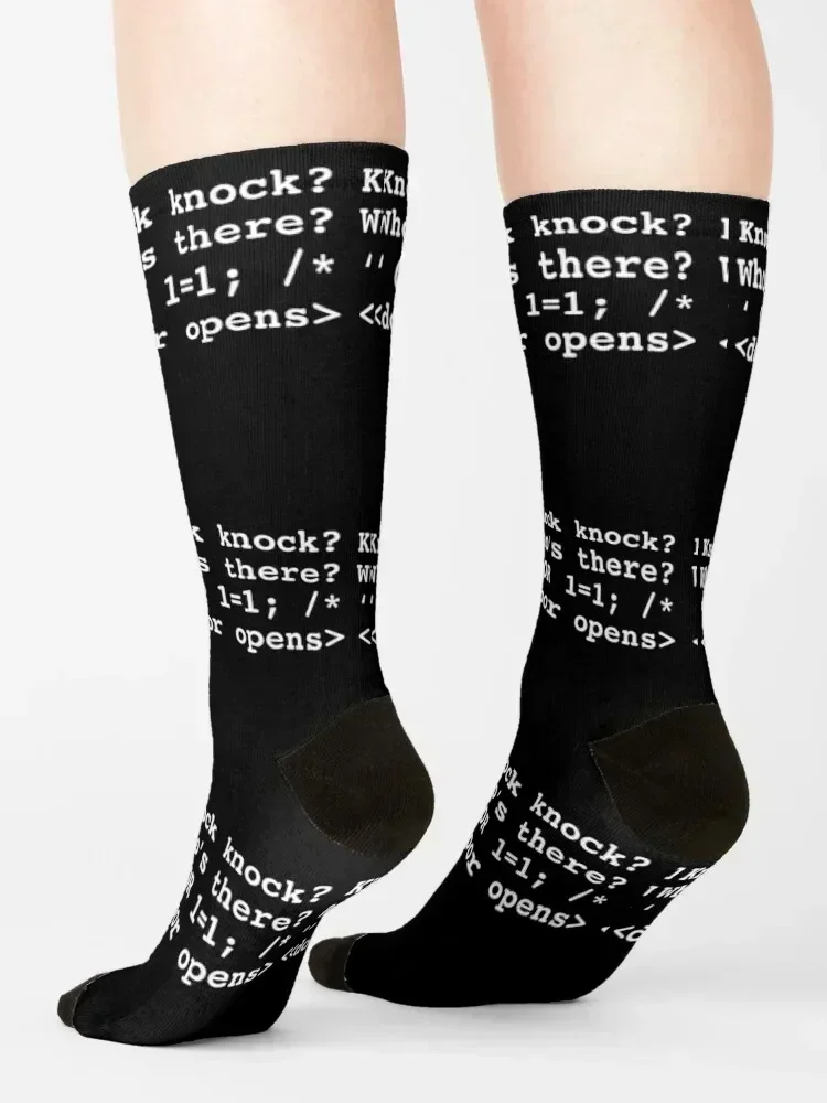 Lustige Programmierer Grafik Programmierung Injektion Knock Knock Design Socken modische Kinder MODE Strümpfe Mann Socken Mädchen Männer