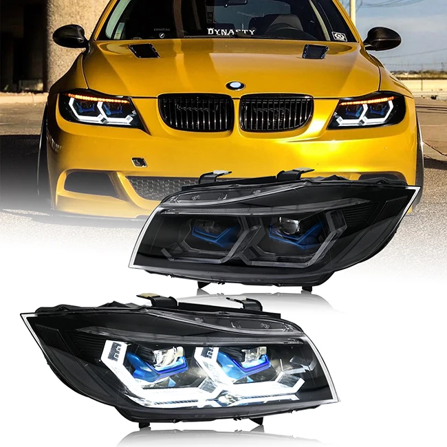 M4 Style LED Headlamp for 2005-2012 BMW E90 328i 335i 328xi 335d 335xi 4dr Sedan Dynamic Animation Headlights