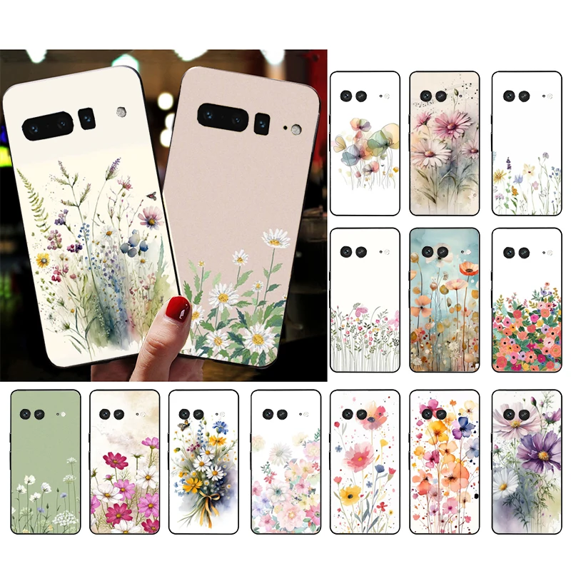 Funda de teléfono de flores silvestres para Google Pixel 10 9 Pro XL 9A 8 7 6 Pro Pixel 8A 7A 6A Pixel 8 7 6 5