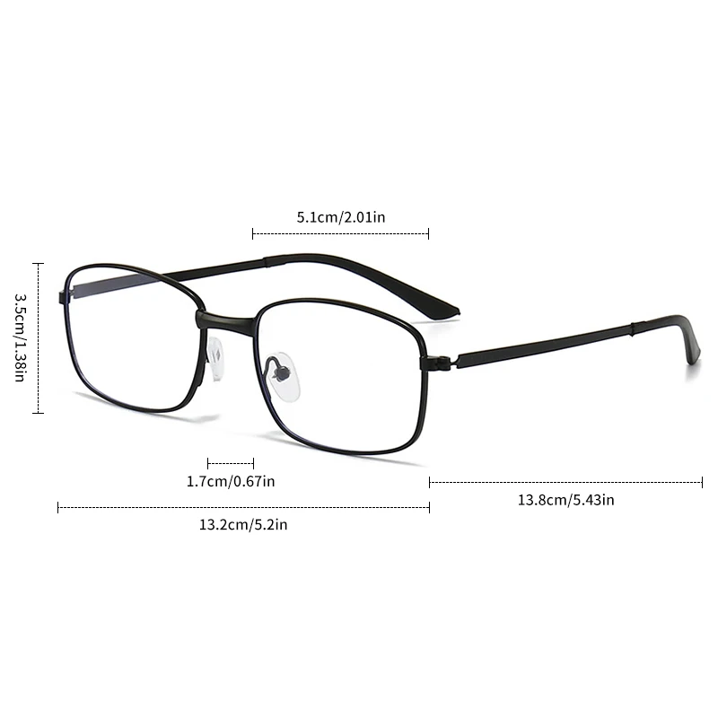 Gafas de presbicia antiazul para hombres, lentes de resina ultraligeras con marco de Metal negro/dorado, gafas de presbicia antifatiga, gafas de lectura