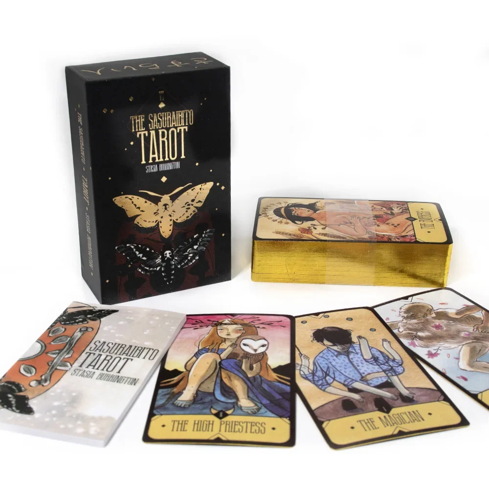 The sasuraibito tarot 78pcs cards 1: 1 Size Gilded Edge Guide book Tarot Board games