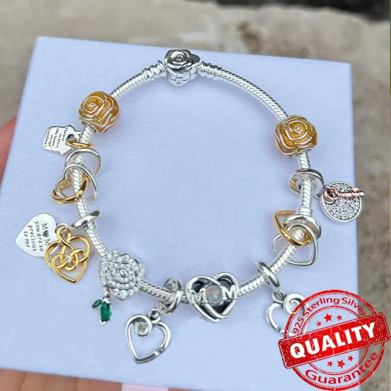 Gorgeous 14K Gold Graduation Cap Star Family Tree Yin & Yan Dangle Charm Fit Bracelet 925 Sterling Silver Jewelry 2025