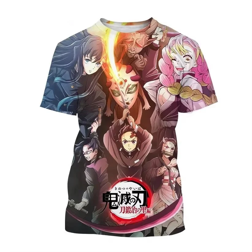 

New Trend Anime Demon Slayer Fashion T-Shirt Cartoon 3d Print Men Short Sleeve For Men Casual Tees Men Clothing Tshirt Summer