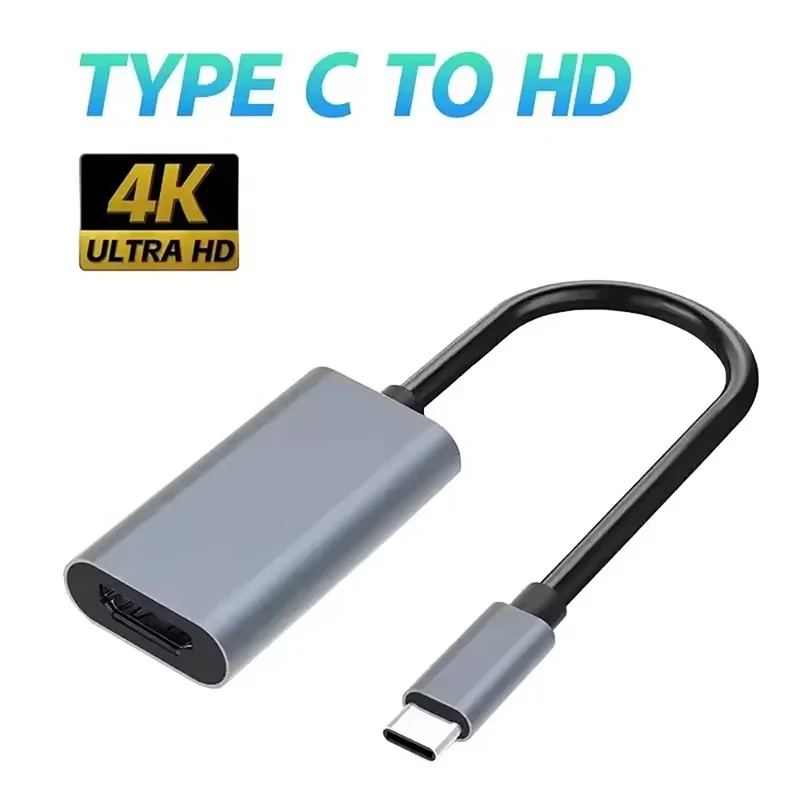 4K 30Hz USB C to HDTV Cable Type C Adapter HDMI-compatible Converter Cable For iPhone MacBook iPad Samsung PC Laptops Ccomputer