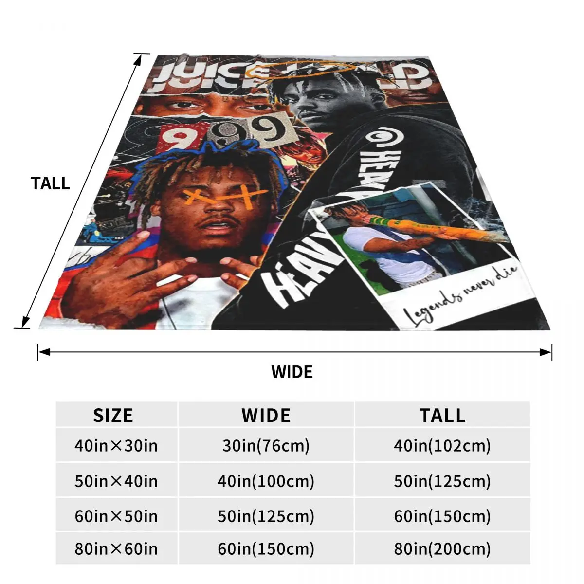 Juice Wrld Streetwear Blanket Soft Warm Flannel Throw Blanket Bedding for Bed Travel Home Sofa