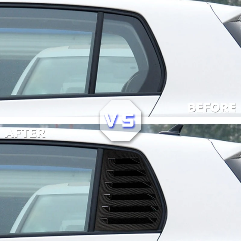 Car Rear Side Window Louver Shutter Cover Trim Auto Part For Volkswagen Golf 6 MK6 2008 2009 2010 2011 2012