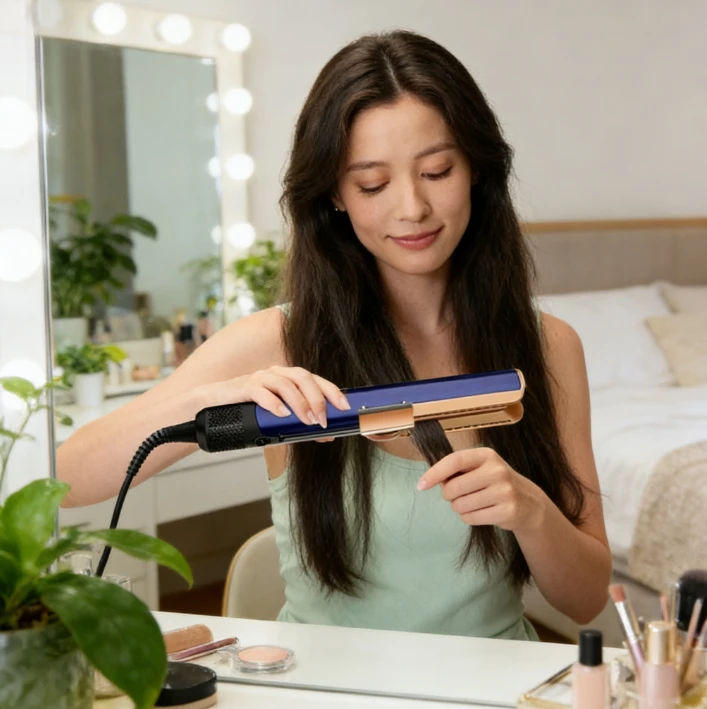 

Комбинированный выпрямитель и фен 2-в-1 — утюжок с отрицательными ионами для быстрой и длительной укладки волос дома, салона