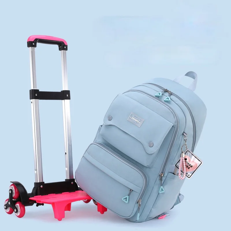 Trolley borse da scuola per bambini Mochilas zaini per bambini con ruote Trolley bagagli zaino da principessa per ragazze zaino per bambini zainetto