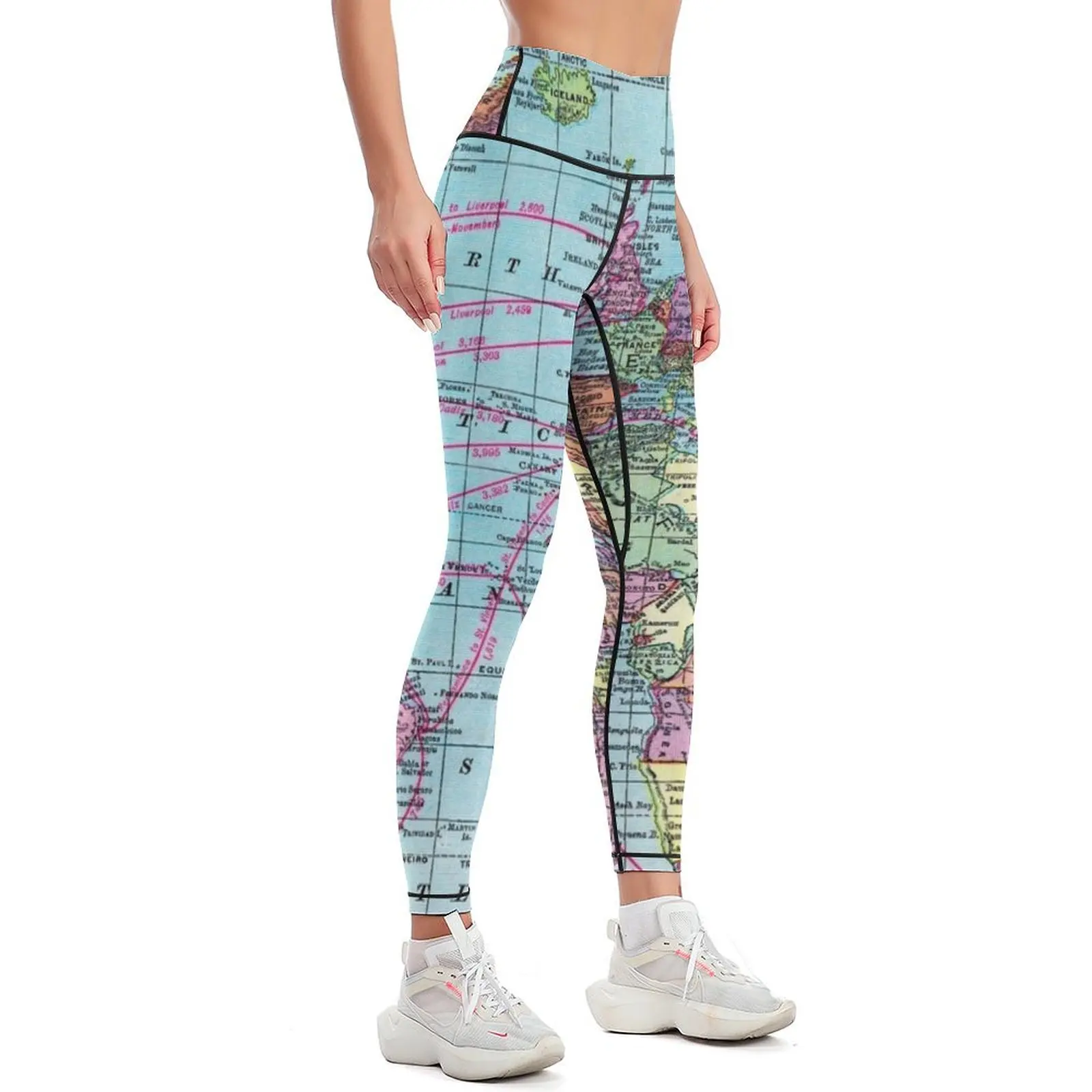 Around the world.. Travel Free! Leggings sporty woman gym for physical Womens Leggings