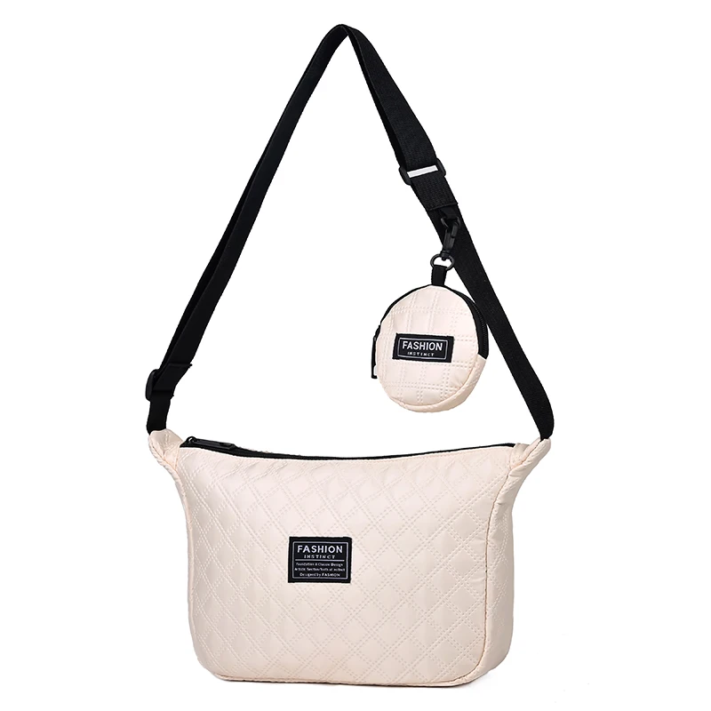 Chic Multi-Color Quilted Shoulder Bag with Pouch Adjustable-Strap