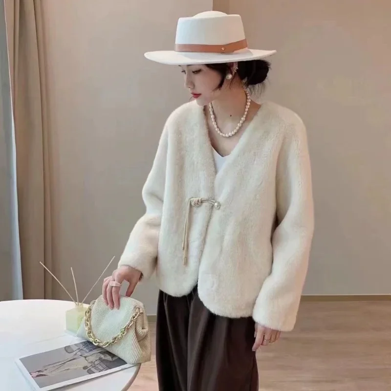 

Coat Loose Fur One-piece Long-sleeved Top Autumn and Winter New Style National Fur