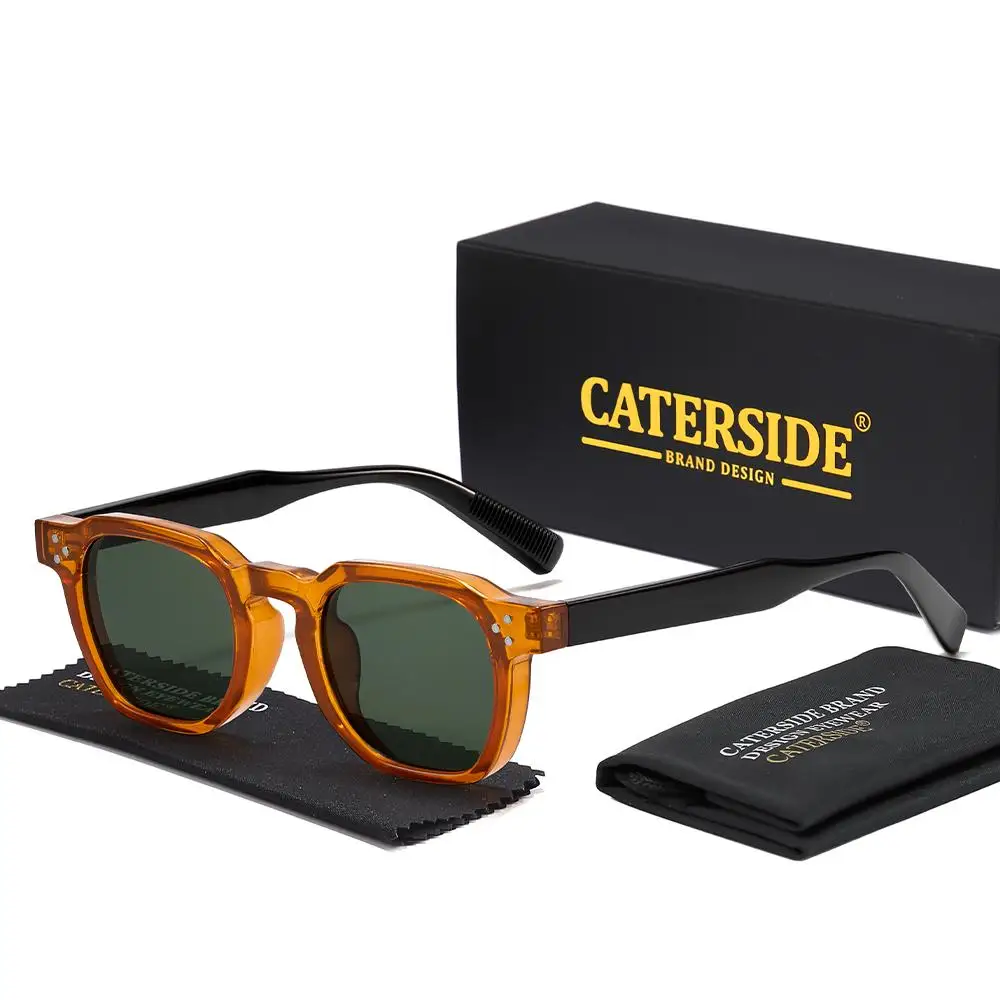 CATERSIDE Modische Herren-Sonnenbrille Markendesign Quadratische Punk-Sonnenbrille Damen Outdoor Reise Party Dekoration Geschenk Brille UV400 – Detail 25