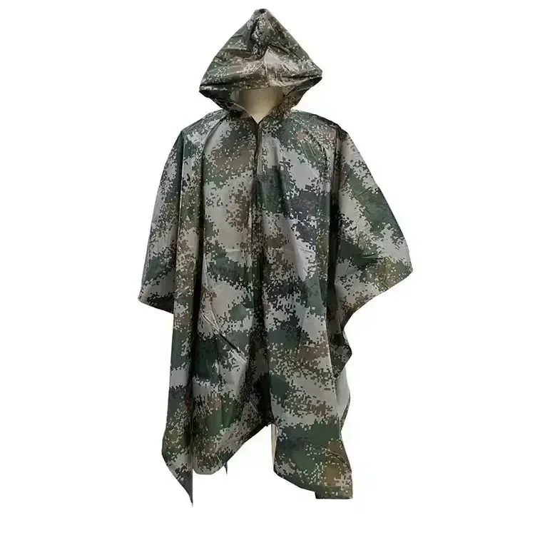 One-piece raincoat Bicycle raincoat Outdoor breathable camouflage raincoat Poncho Thickened hiking adult poncho