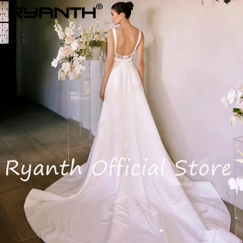 Ryanth Simple 2024 Mermaid Wedding Dresses Boho Sweetheart Side Slit Appliques Bridal Dresses Women White Evening Wedding  Gowns