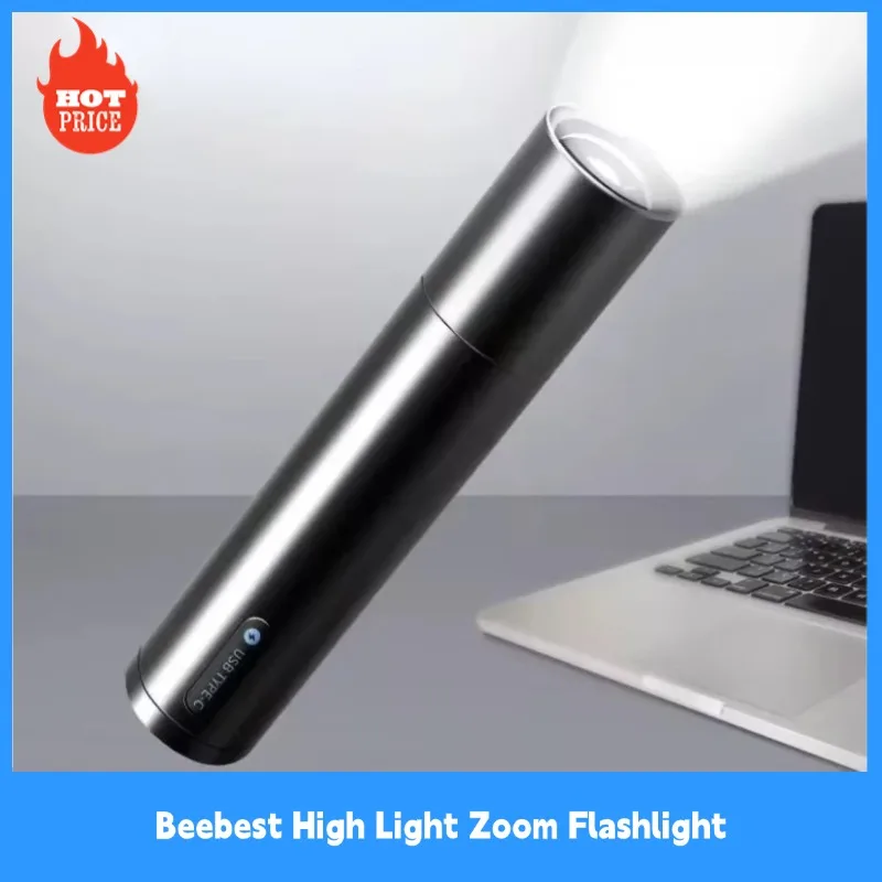 Beebest High Light Zoom Flashlight 1000LM 6 Gear Mode Multi-function Brightness IPX6 Waterproof Outdoor Tail Lamp