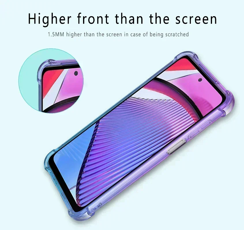 Shockproof Gradient Airbag TPU Case for Moto Moto Edge 40 Neo 30 Ultra Fusion Protective Cover Funda Coque