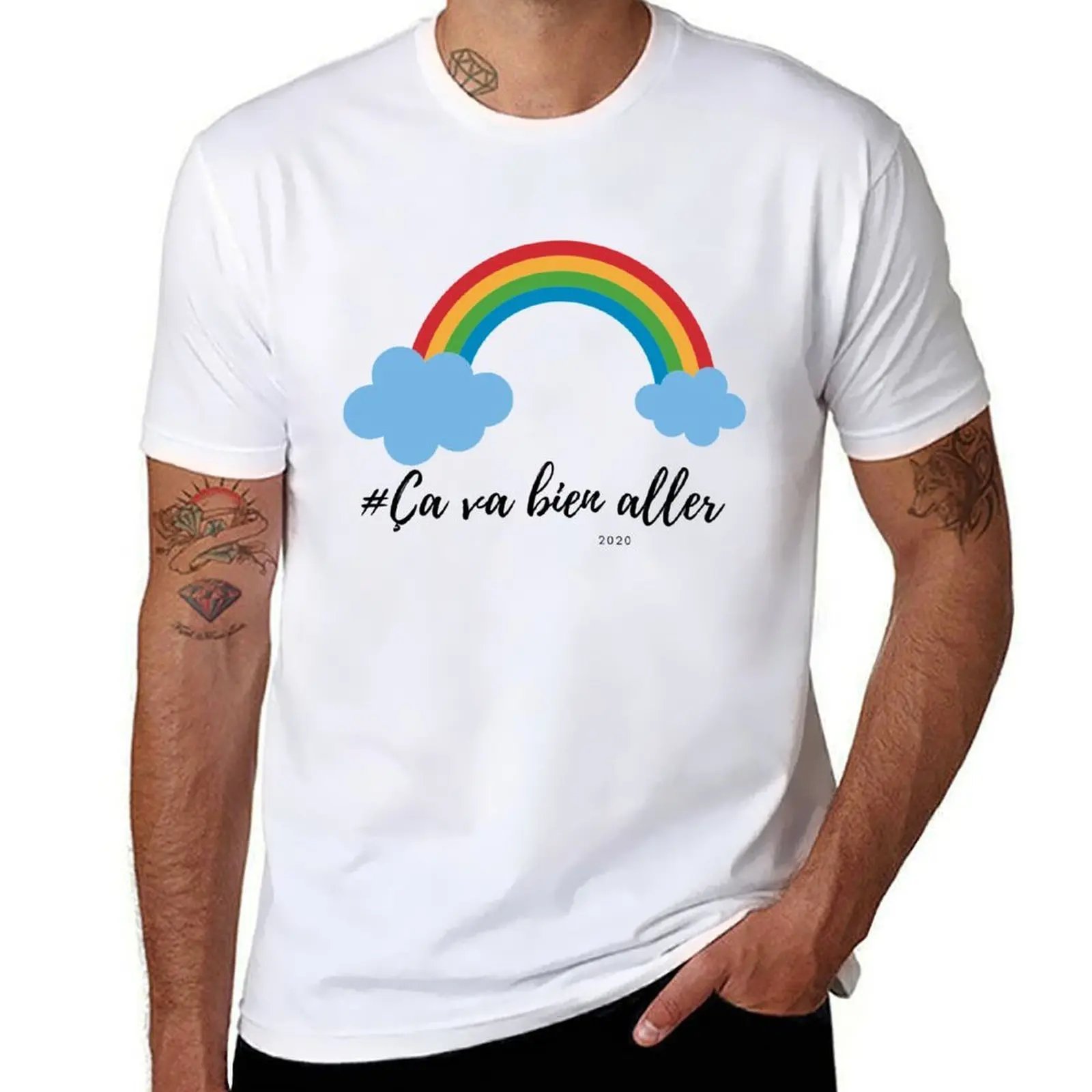 

#a va bien aller (It will be ok, in french) T-Shirt t shirt man designer t shirts for man graphic funny T-Shirt