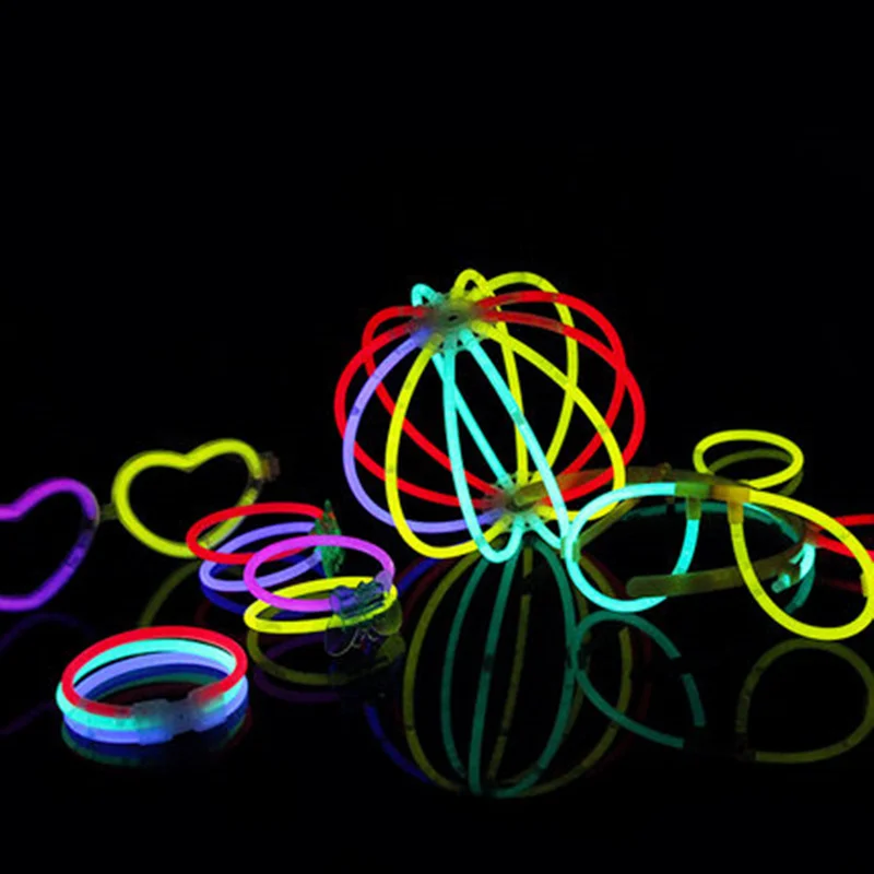 Party lampa fluorescencyjna kije bransoletki naszyjniki Neon na wesele świecące kije kolorowe blask Stick