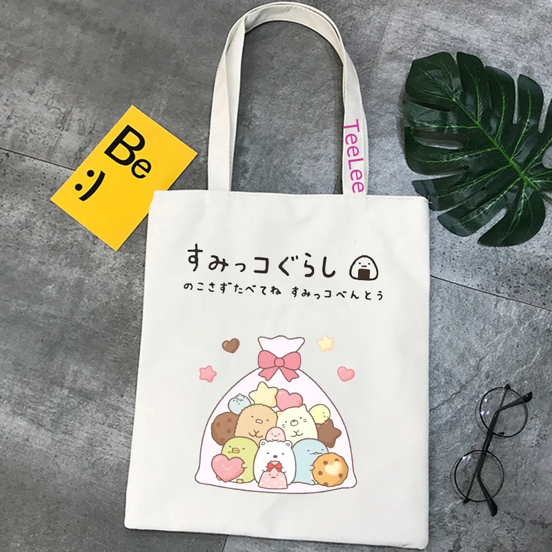 Anime Sumikko Gurashi Shopper Bag Tote Bag for Women Cute cartoon Tote Bag Kawaii Handbags Bag Eco Reusable Fashion Ulzzang Bags