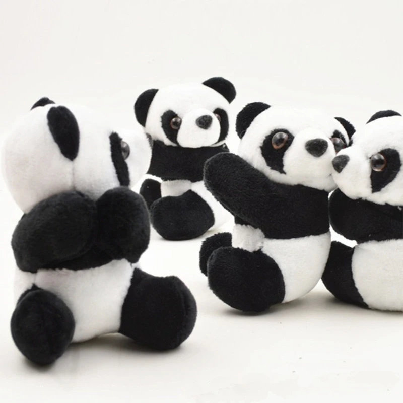 Novelty Lovely Finger Panda Clip Plush 4'' Panda Clips Black White Hugging Panda for Doll Curtain Clip for Bead Curtains