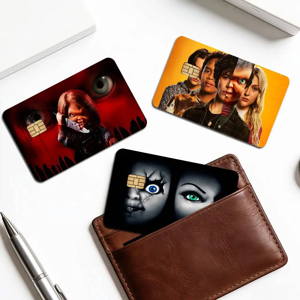 Classic Chucky Horror Movie Anmie Sticker Film Skin Cover For Credit Card Debit Bank Card Front