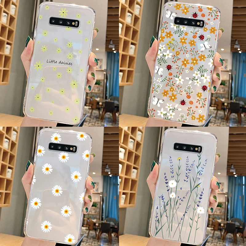 For Samsung Galaxy A10 A11 M11 A20 A30 M10A A20e A40 A21S A20S S9Plus S9 S10 4G S10e S10Plus Flowers And Plants Mini Clear Cover