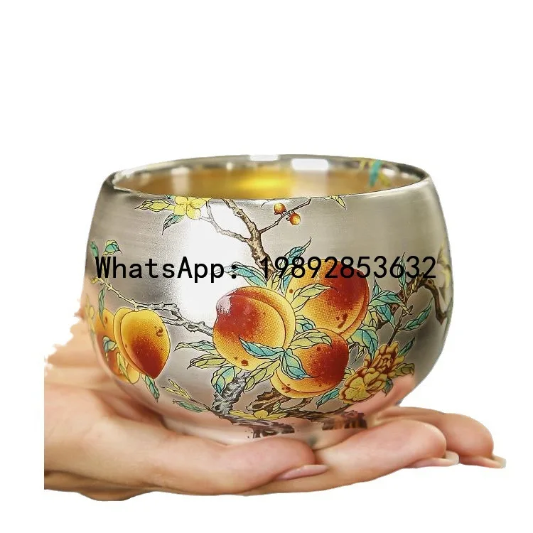 

Tea set gifts: sterling silver cups, real silver-plated ceramic, gilded silver hand-painted teacups