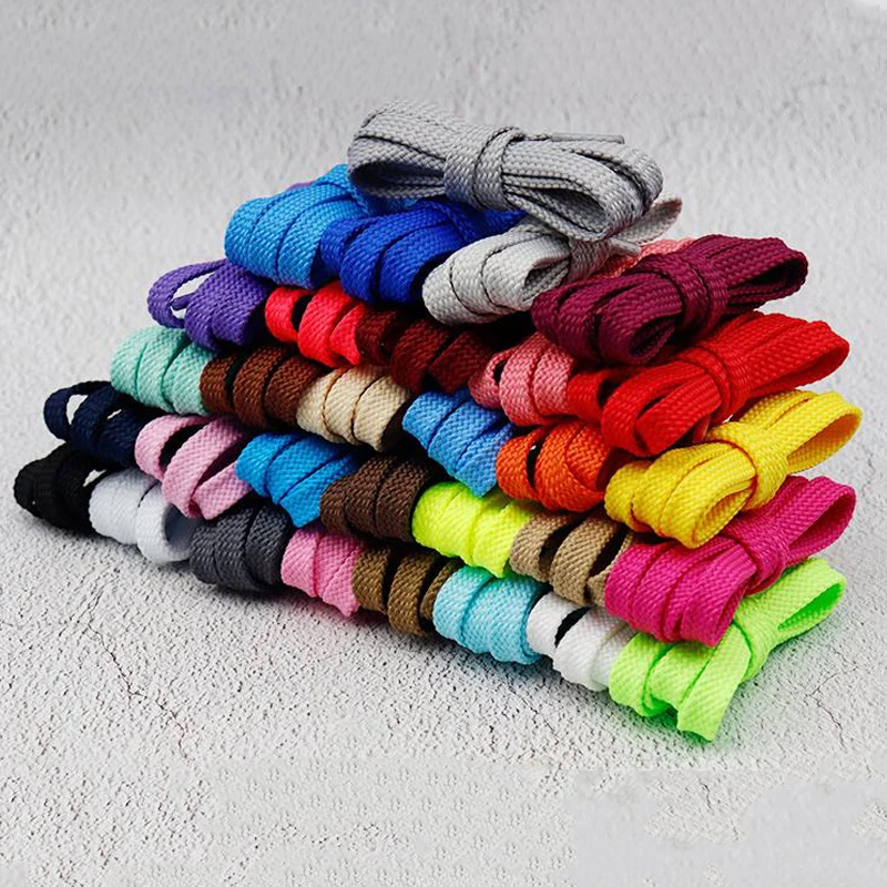 1Pair/3Pair 0.8cm Wide Solid-color Laces High-quality Laces Precision-woven Durable Flat Shoelace for Athletic and Casual Shoes