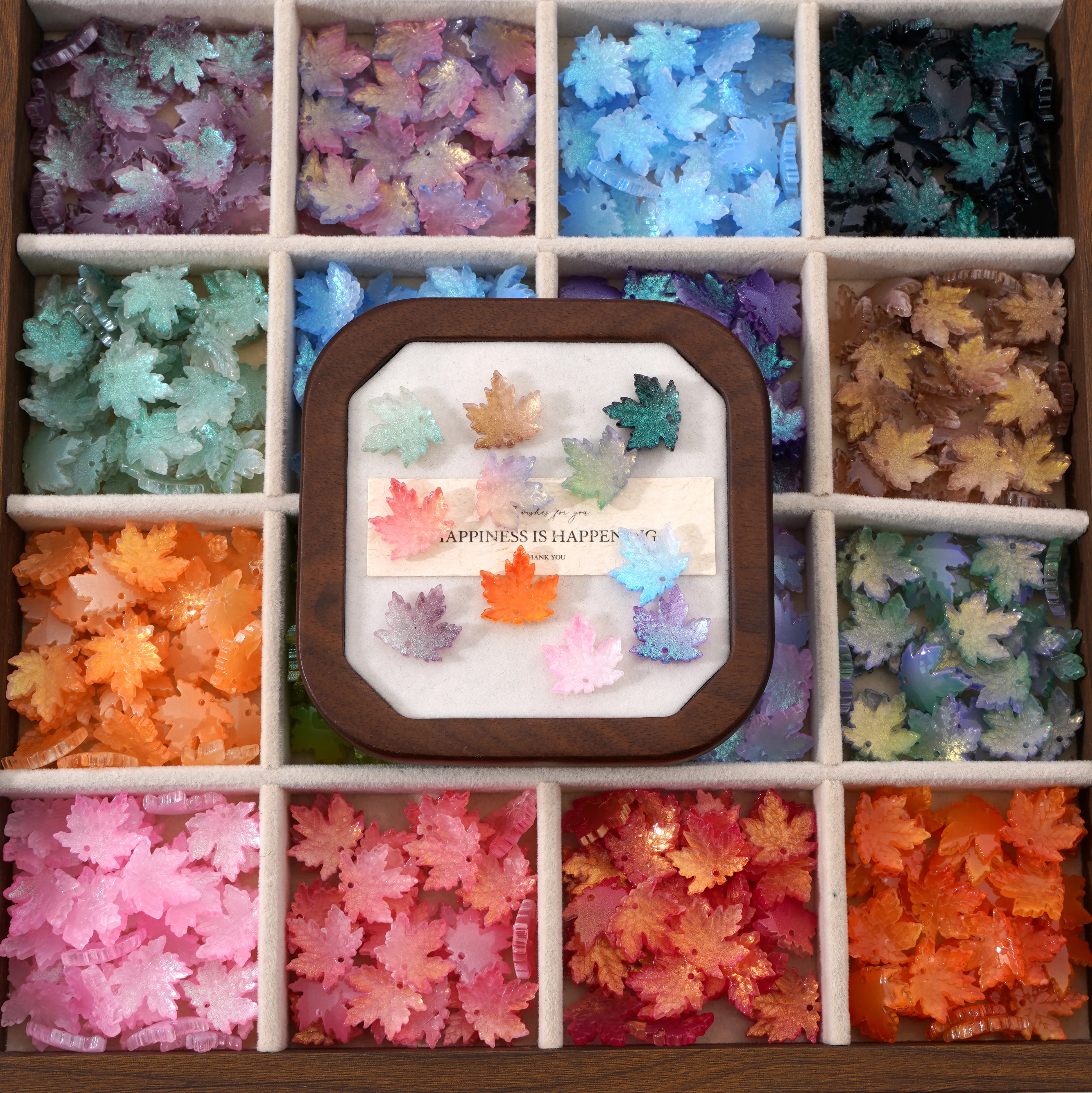 

10Pcs 16x15mm Maple Leaf Glass Beads New Style Loose Spacer Beads for DIY Jewelry Making Hairpin Bracelets Crafts Accessories