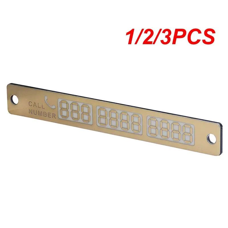 1/2/3PCS Car License Plate 15×2cm Luminous Car Temporary Parking Card Sticker Phone Number Night Light Sucker Plate Car Styling