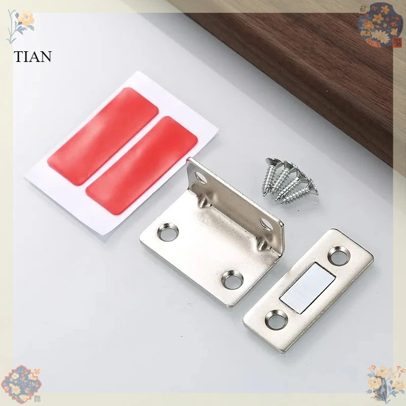 Cabinet Catches Stopper L-type Ultra Thin Door Strong Magnets Invisible No Nail Needed Adhesive Drawer Magnet Lock Closet Closer