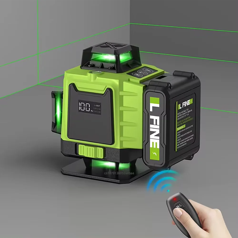 LFINE 4D Professional Laser Level 16 Lines Horizontal And Vertical With Remote Control  360°Self-leveling Laser Levels