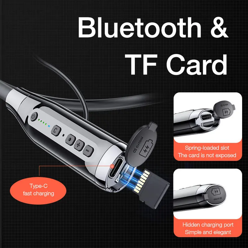 سماعات أذن داخلية 100 ساعة مقاومة للتحمل لاسلكية جهير سماعة أذن مزودة بتقنية البلوتوث سماعات رأس رياضية للموسيقى مع ميكروفون ستيريو