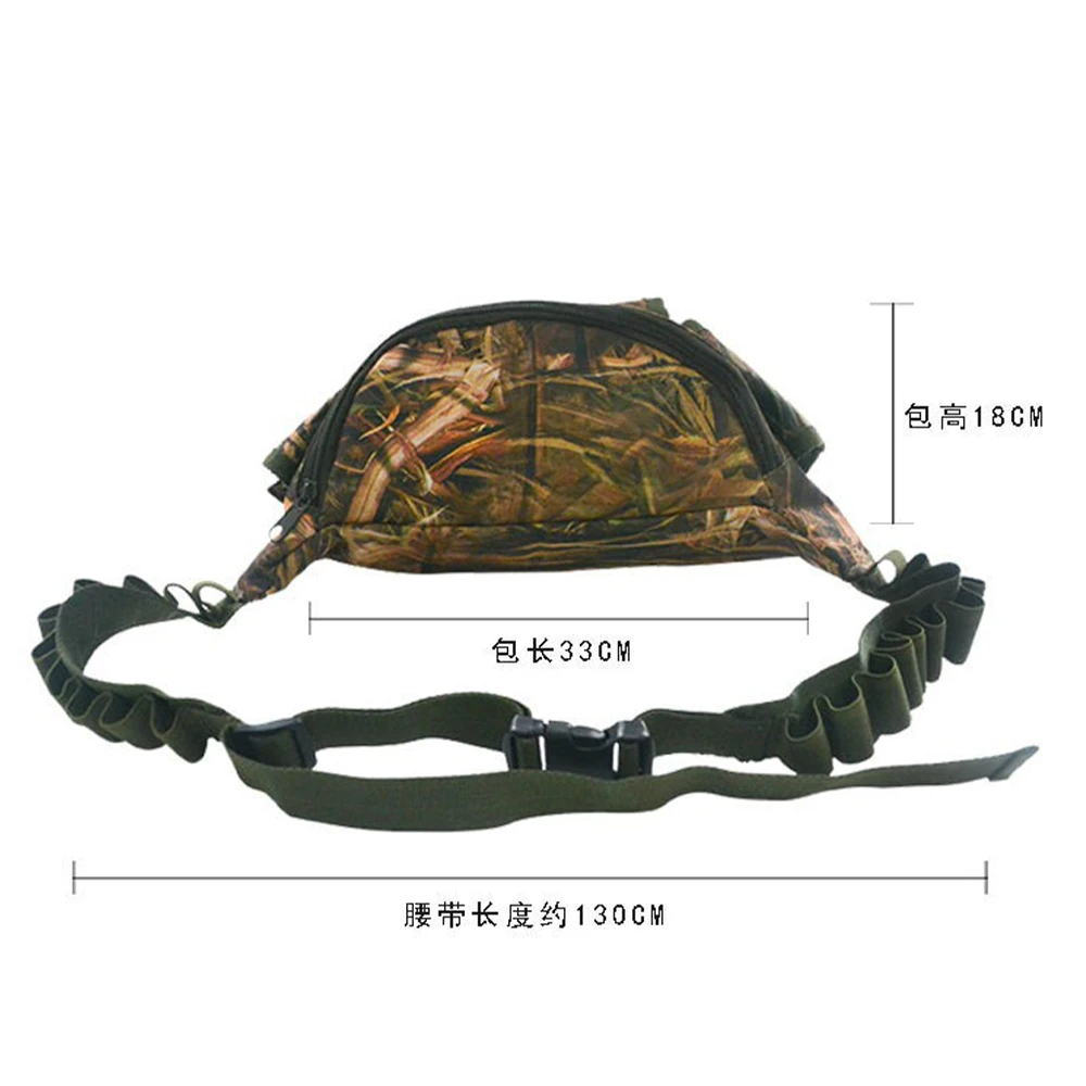 Tactical Concealed Waist Pack Camo Adjustable Organizer Multifunctional Crossbody Bag with 20 Bullet Holes for Outdoor Shooting