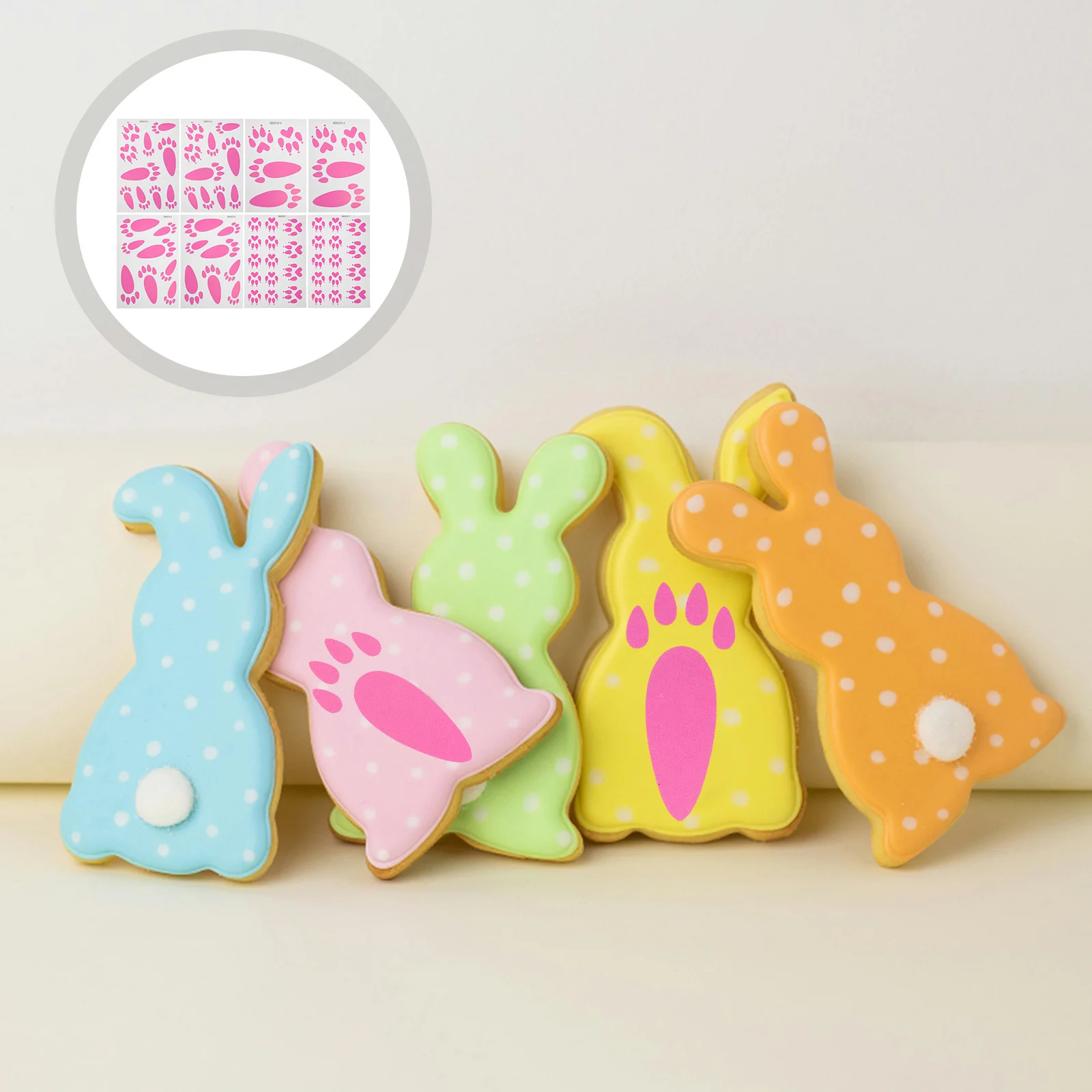 

9 Sheets Easter Bunny Footprint Stickers Adhesive Paw Print Decals for Floor Wall Window Party Decoration Door Stickers