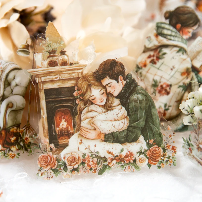 Pack d'autocollants pour amoureux intimes en PET, 30 pièces, décoration de fond pour Scrapbook, enveloppe d'album, papeterie de marquage pour journal intime, DIY bricolage