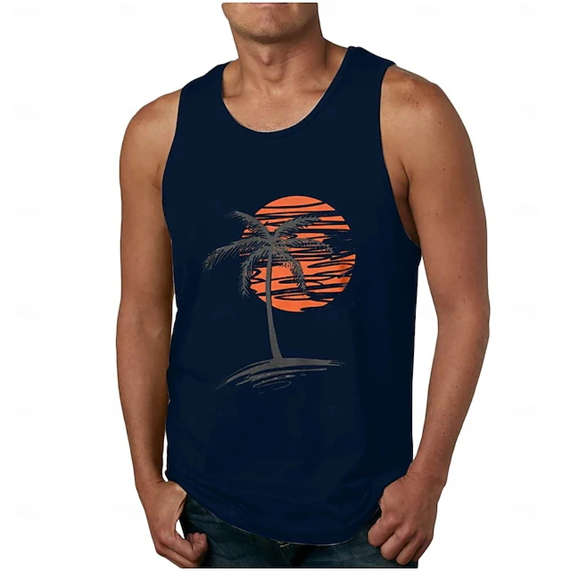 Men's Summer Sports Tank Tops 3D Print Setting Sun Graphic Casual Comfortable Sleeveless Vest Fashion Fitness Gym Men Tank Tops image 4