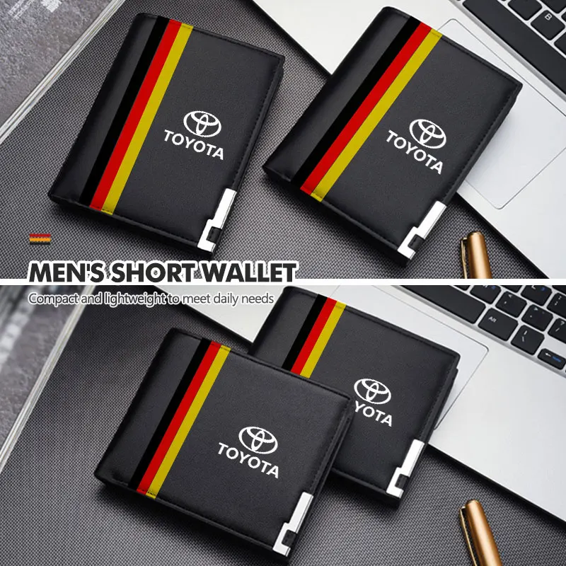 Кожаный автомобильный мужской кошелек с несколькими картами, деловой кошелек для монет для Toyota Avalon Verso Fortuner 4Runner Highlander Land Cruiser